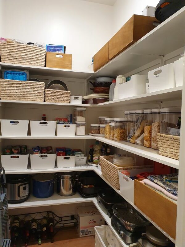 Organized Pantry with functional containers