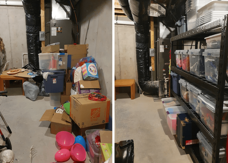 Before and after garage clean up