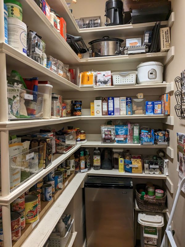 Organized pantry with functional containers