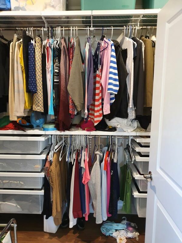 disorganized closet