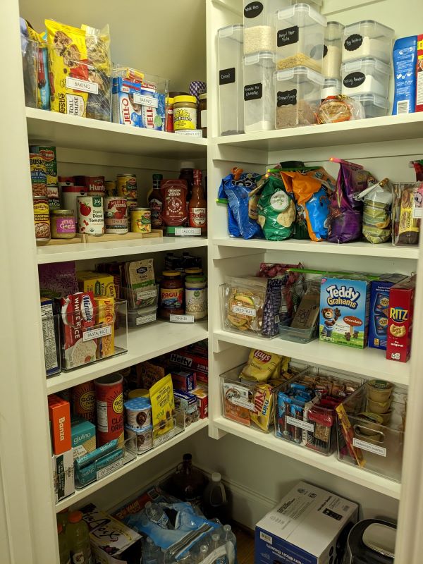organized and clear pantry
