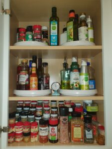 kitchen cabinet organization with turntables