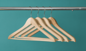 matching wooden hangers