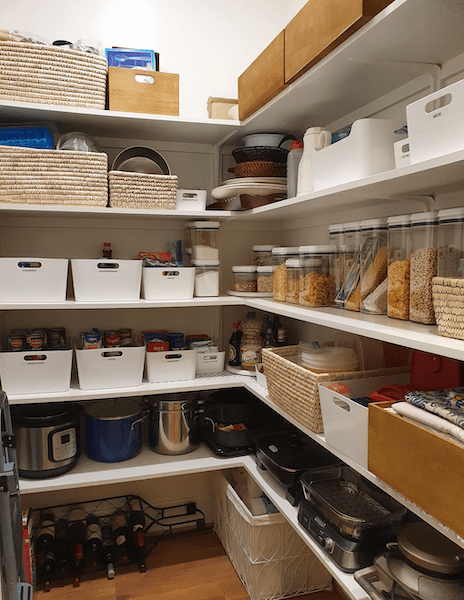 Pantry with baskets