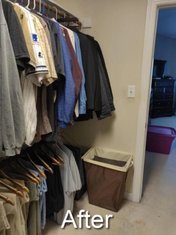 decluttered and peaceful master closet