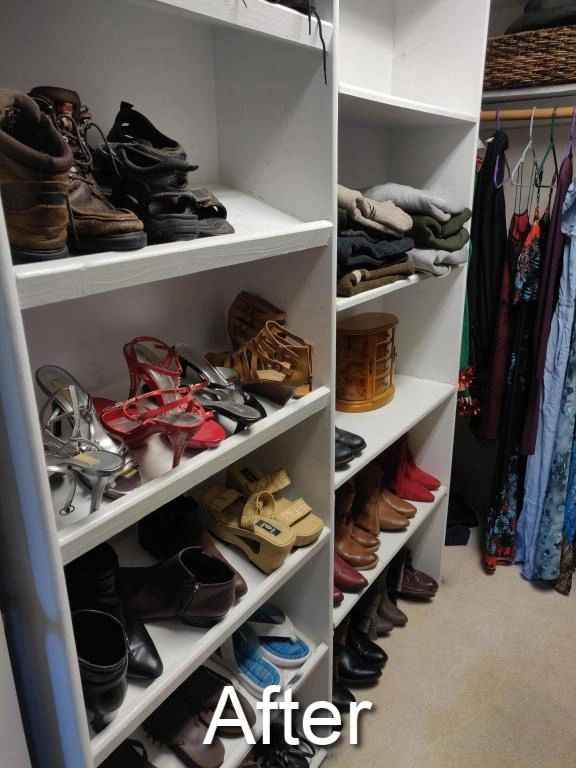 decluttered and peaceful master closet